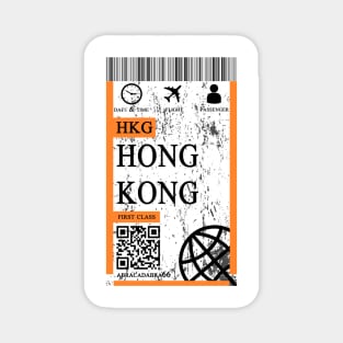 Hongkong flight ticket boarding pass new Magnet