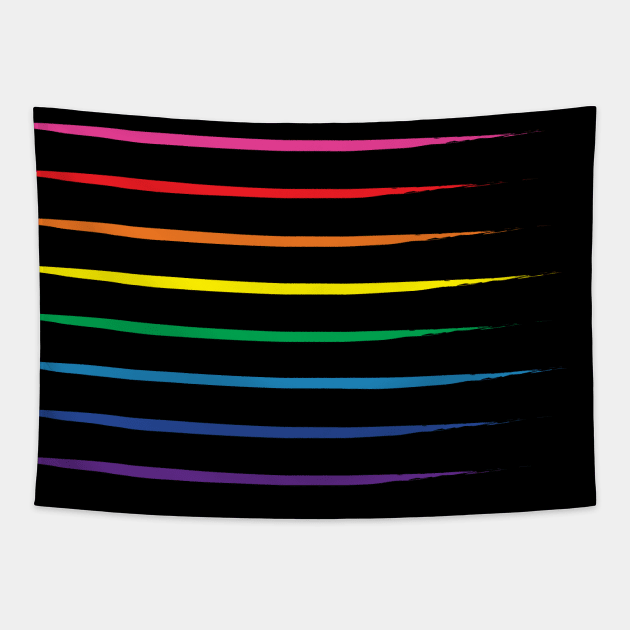 Gay Pride Flag Original Rainbow Stripes Tapestry by SapphicReality