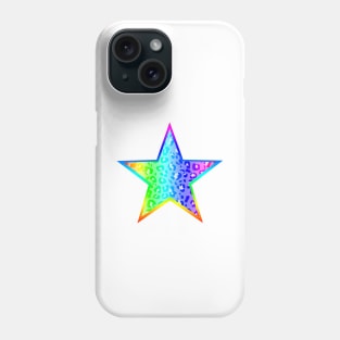 Bright Rainbow Leopard Print Star Phone Case