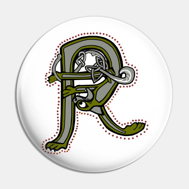 Celtic Cat Letter R Pin by Donnahuntriss