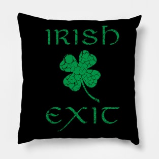 Irish Exit Green Clover Design Pillow