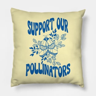 Support Our Pollinators Moth Pillow