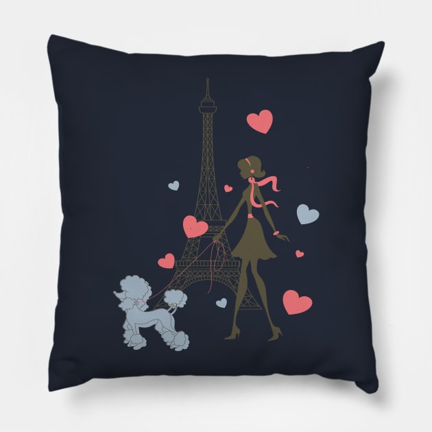 Girl in Paris Pillow by AlondraHanley
