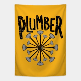 Plumber Toilet Plunger Circle Tapestry