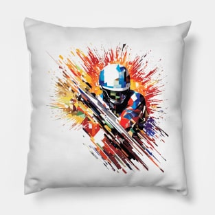 Cricket Player Sport Game Champion Competition Abstract Pillow