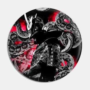 Samurai RED snakes Pin