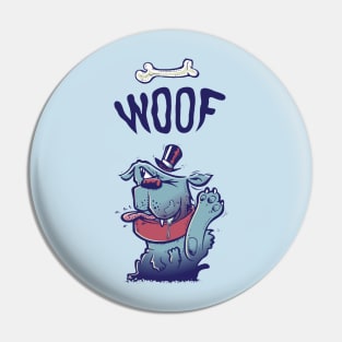 Woof Top Hat Dog Pin