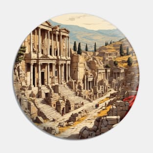 Ephesus Turkey Vintage Retro Travel Tourism Pin