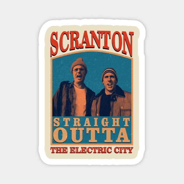 Scranton Electric City Straight Otta Retro 70s Magnet by Aspita