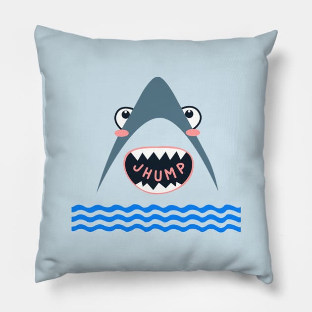 funny shark - simple humor design Pillow by teemarket