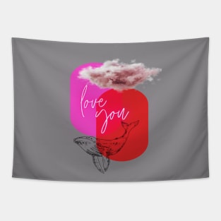 love you whale design Tapestry