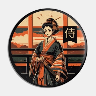 Samurai Female Warrior Japanese Pin