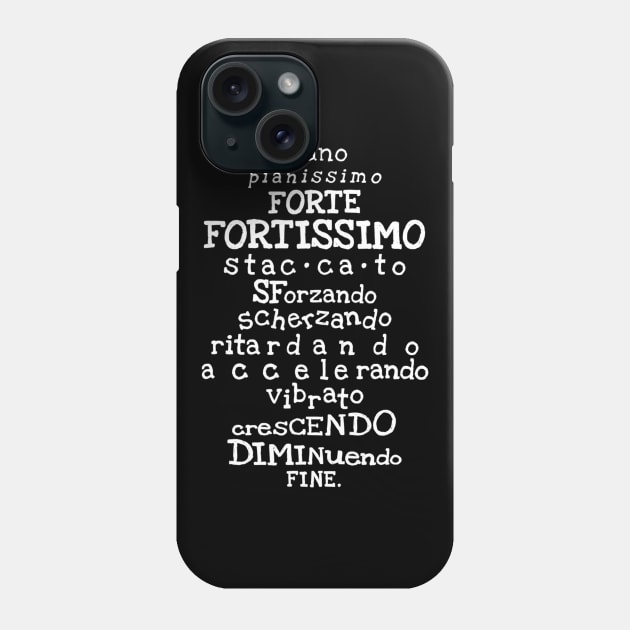 Music Teacher Shirt Italian Musical Terms Words List Phone Case by gogusajgm