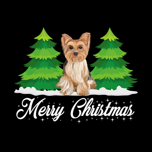 Cute christmas yorkshire terrier dog by Éléonore Royer