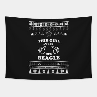 Merry Christmas Beagle Tapestry