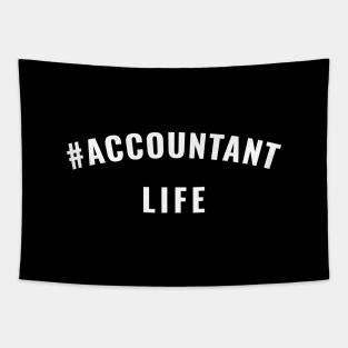 #Accountant Life White Typography Tapestry