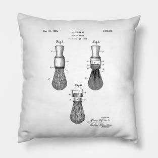 Shaving Brush Patent - Barber Stylist Barber Shop Art - White Pillow