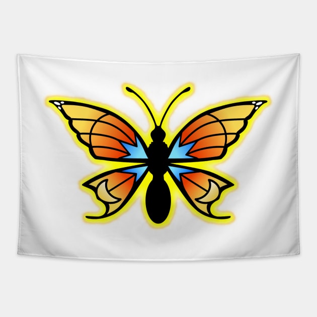 Sun and Moon Butterfly Tapestry by CoreyUnlimited