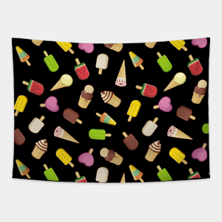 Ice Cream Icons Pattern Tapestry