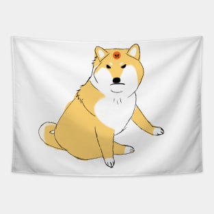 Cute Angry Shiba Emoji Tapestry