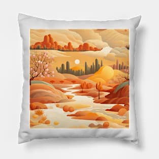 Fantasy Landscapes Desert Pattern 4 Pillow