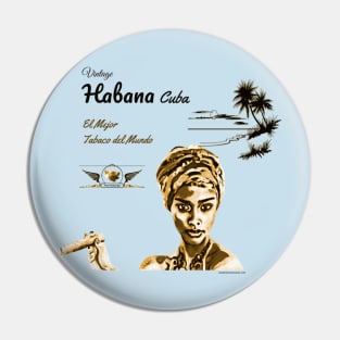 Vintage Havana Cuba Cigar Girl Poster Pin