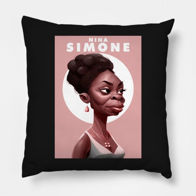 NINA SIMONE PORTRAIT Pillow by Labonneepoque