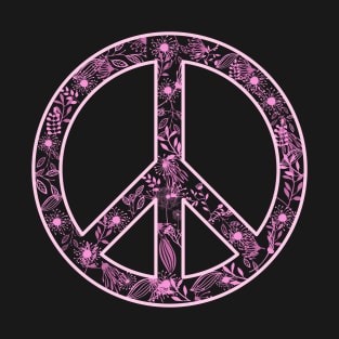 Girly Flower Peace Sign T-Shirt