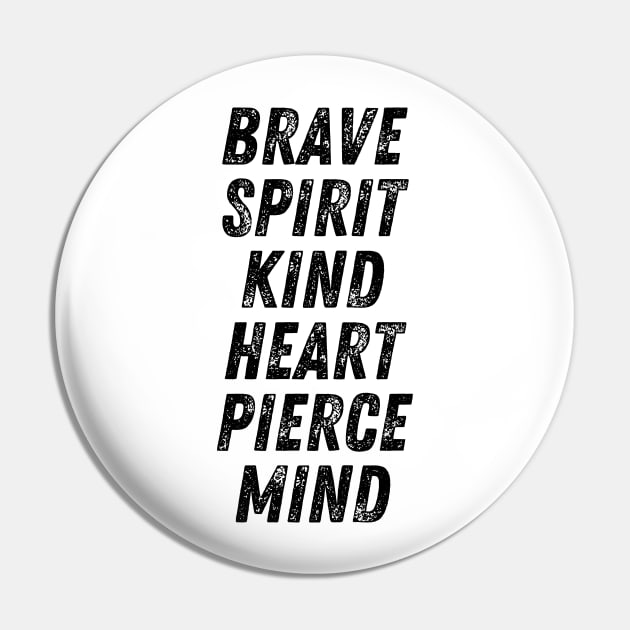 Brave Spirit Kind Heart Pierce Mind Christian Quote Pin by Art-Jiyuu