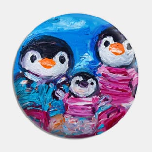 Penguin Family Pin