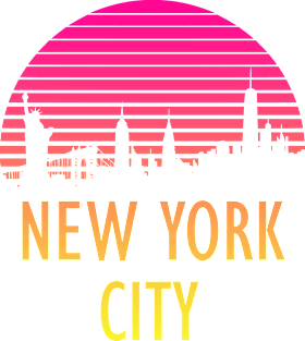 New York City 80s Tropical Sunset Magnet