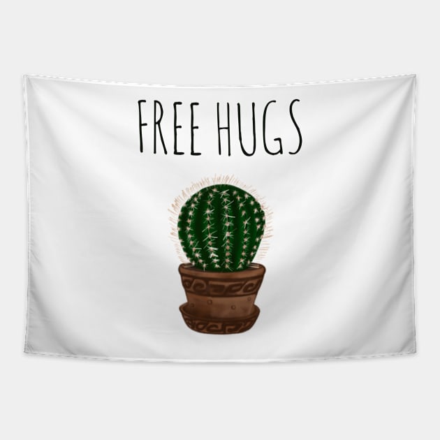 Free hugs cactus Tapestry by Nastya Li