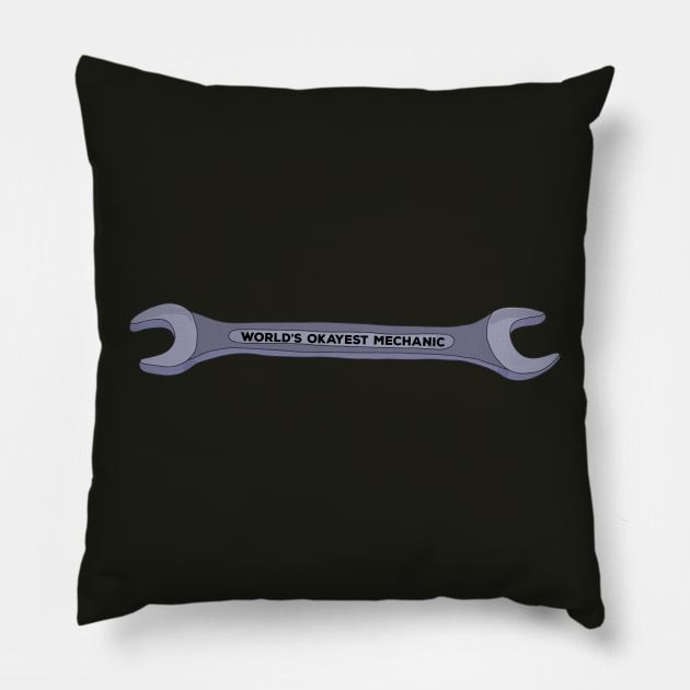 World's Okayest Mechanic Pillow by DiegoCarvalho