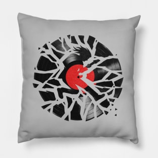 Rock Vinyl Record Smash Hit Pun Pillow