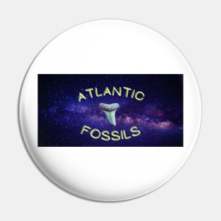 Outer Space Galaxy Purple Nautical Light Blue Atlantic Fossils Shark Tooth Print Pin