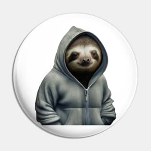 Sloth in a tracksuit Pin