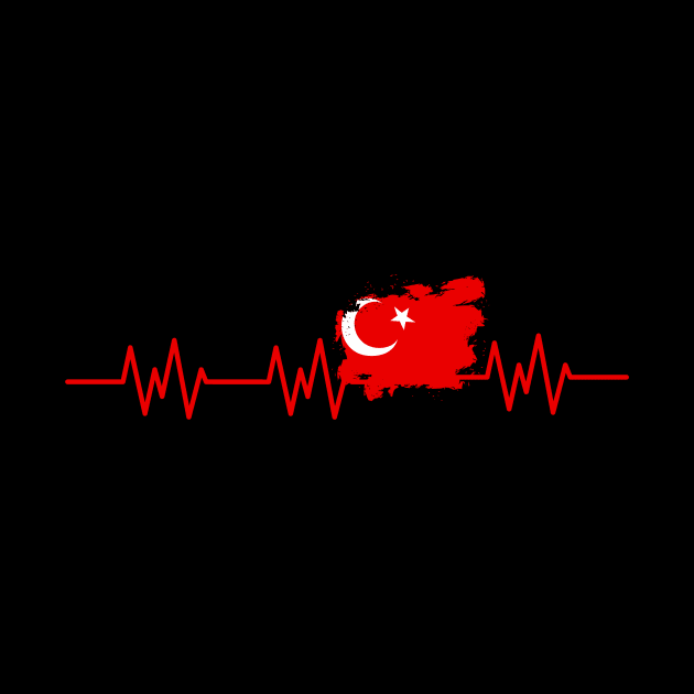 Turkey Flag Heartbeat Turkish Pulse by Foxxy Merch