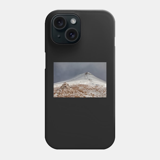 A snowy Corn Du in the Brecon Beacons National Park Phone Case by dasantillo