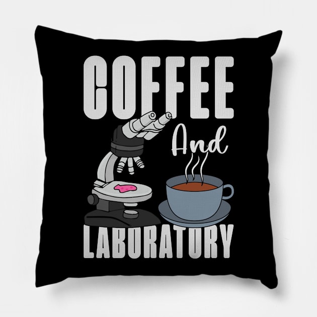 Lab Tech Coffee And Laboratory Technician Chemist Pillow by T-Shirt.CONCEPTS