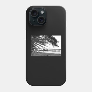 At the Dock, Black and White Phone Case