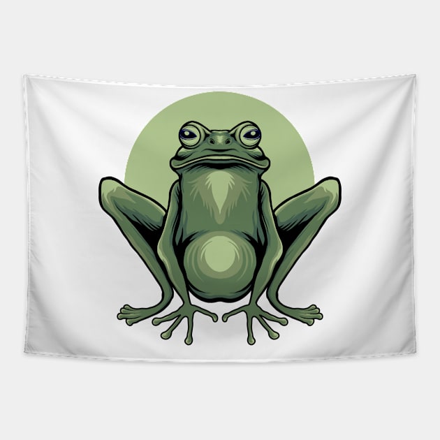 Green frog Tapestry by Tuye Project