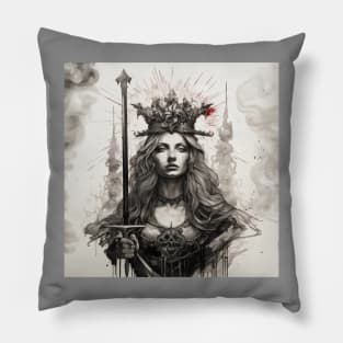 Queen of swords Pillow