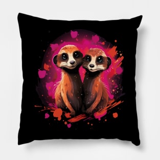 Meerkat Couple Valentine Pillow