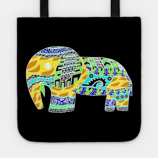 yellow bright golden safari of elephants ecopop stampede art Tote