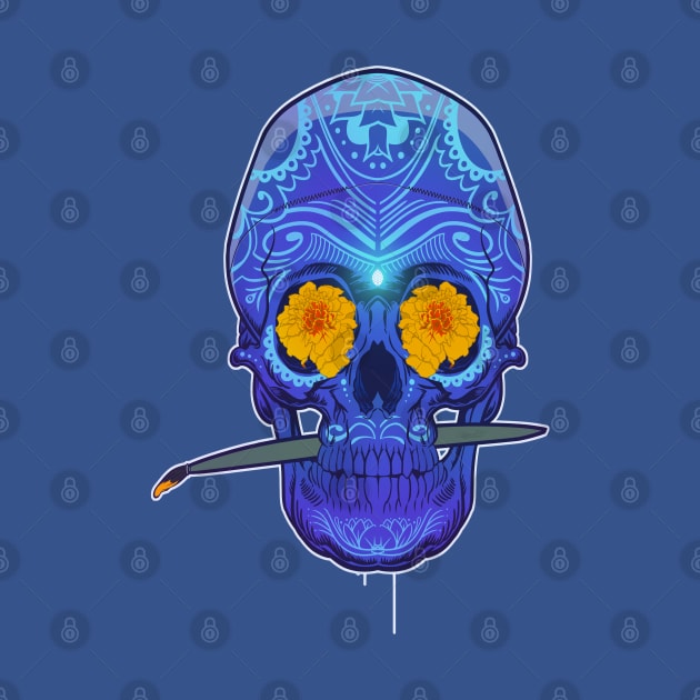 Sugar Skull purple by Dedos The Nomad