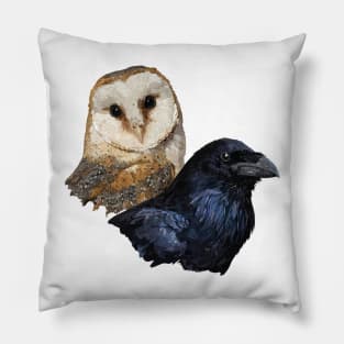 Raven and Owl Pillow