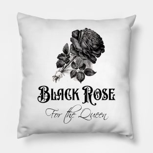 Black Rose Flower for the Queen Pillow