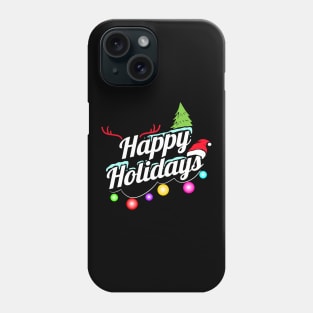 Happy Holidays Fairy Lights Logo For Christmas Phone Case