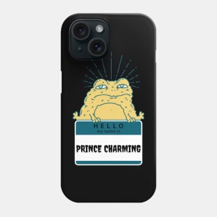 Prince Charming Frog "Hello My Name" Is Tan/Turquoise Phone Case