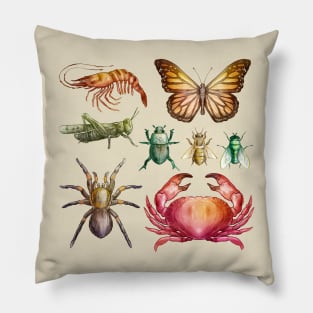 Wild Animal Illustration Watercolor Pillow